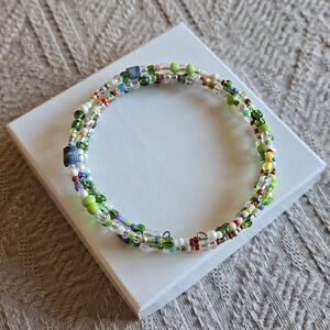 Beaded Bracelet Handmade Colorful Memory Wire #6